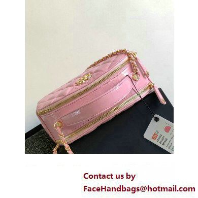 Chanel Calfskin  &  Gold-Tone Metal Chain Bowling Bag AP3586 Pink 2024